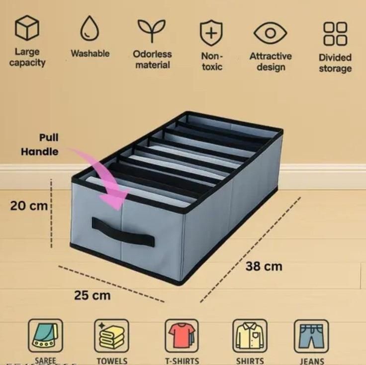 Foldable Stackable Storage Box Clothe Organizer (Pack of 2)